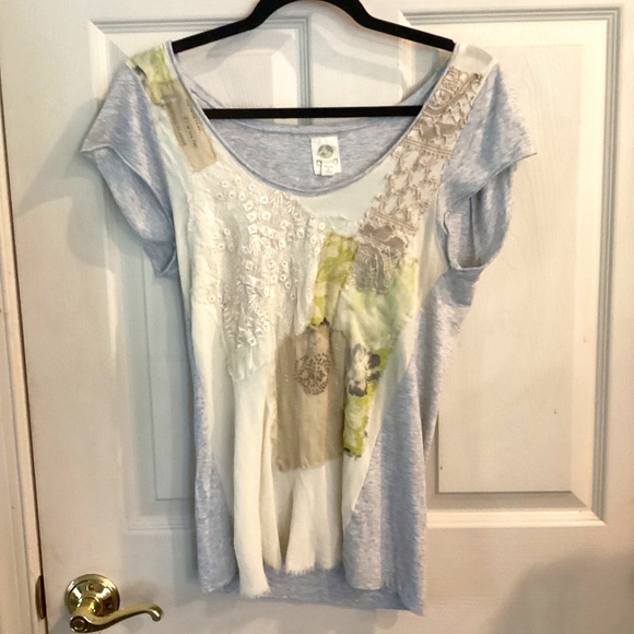 Anthropology Tiny shirt, mixed media, large - Picture 1 of 3